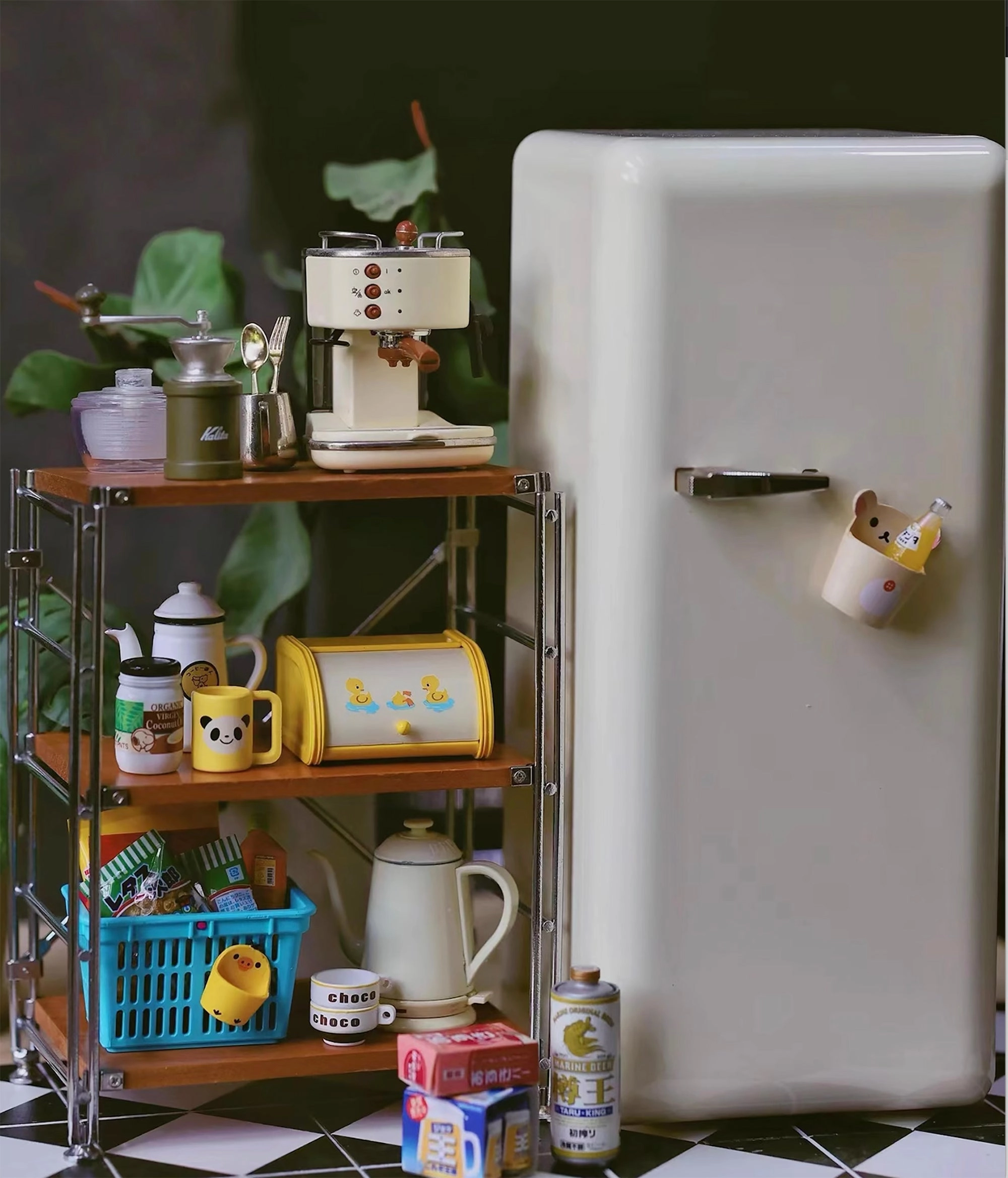Craftuneed 1:6 miniature dollhouse single door refrigerator mini doll fridge furniture