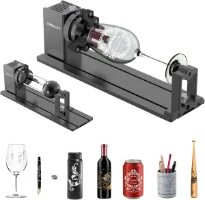 Creality Laser Rotary Roller, Y-axis Rotary Chuck for Falcon Engraver, Rotary Kit Pro with 3 in 1 Jaw and Module Suitable for Engraving Cylindrical Objects,Wine Glass, Tumbler, Ring,Ball and etc