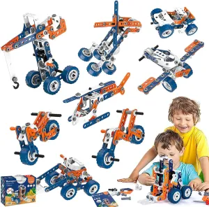 Creative Set Building Toy for Preshool Kids, Construction Building Set and Education Learning Engineering Play Kit Idea for Boys and Girls. Christmas Idea Gift for Ages 4-8 5-7 8-10 5 (Blue)