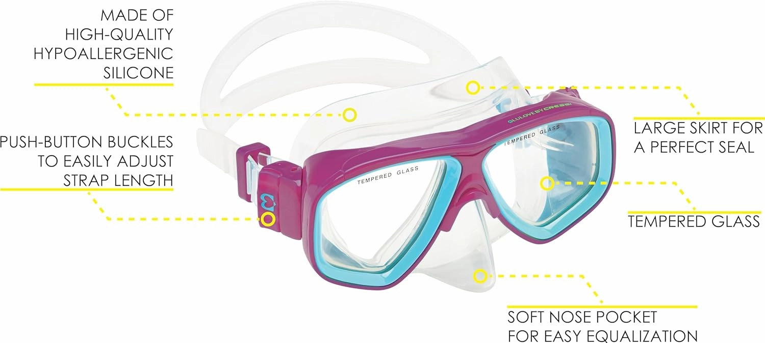 Cressi Kids Snorkeling Kit (Mask & Snorkel) for Children aged from 3 to 8 years old | Rocks Combo: designed in Italy