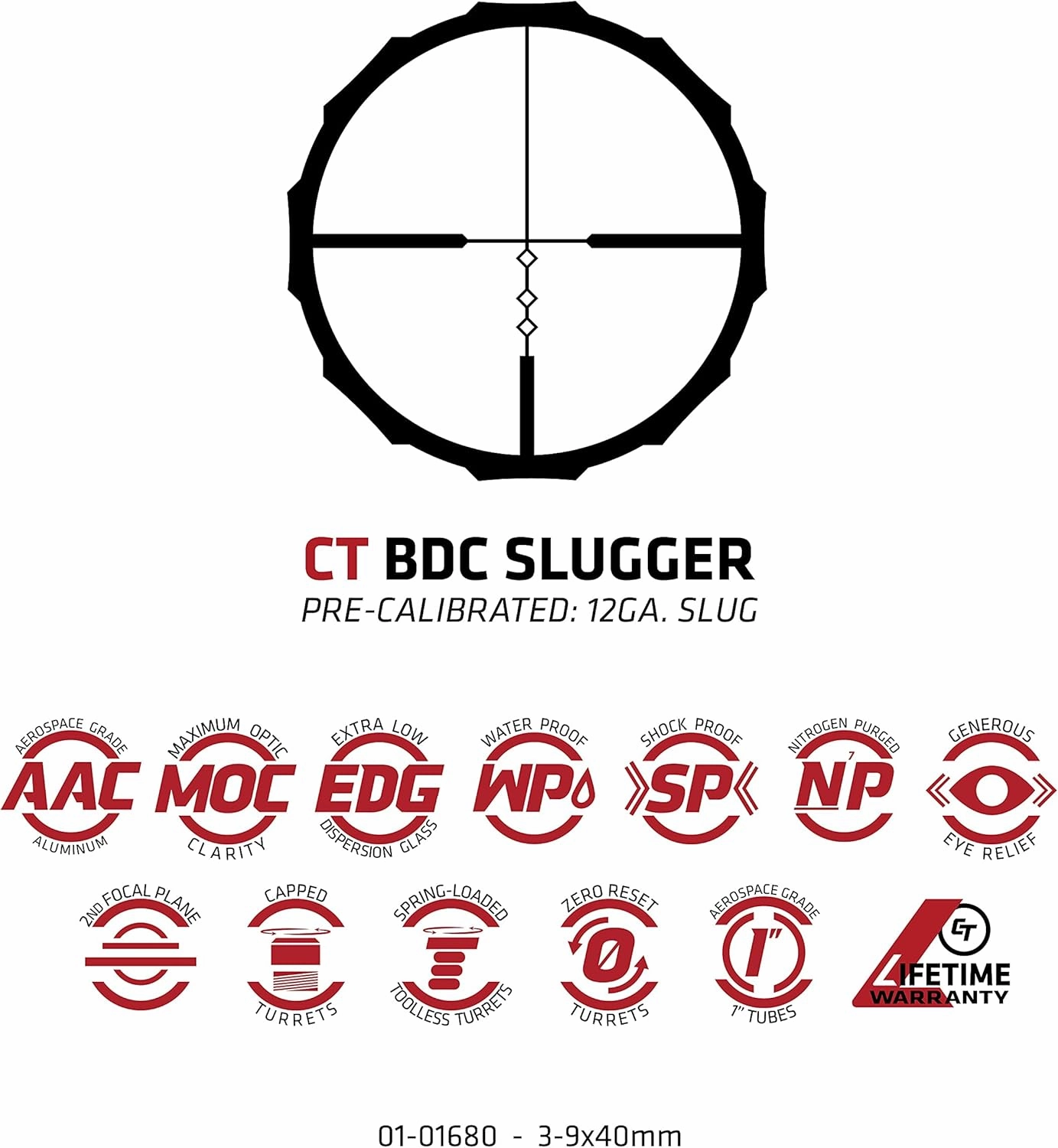 Crimson Trace Brushline Pro Riflescope with Lightweight Solid Construction, Scope Caps and Lens Cloth for Hunting, Shooting and Outdoor
