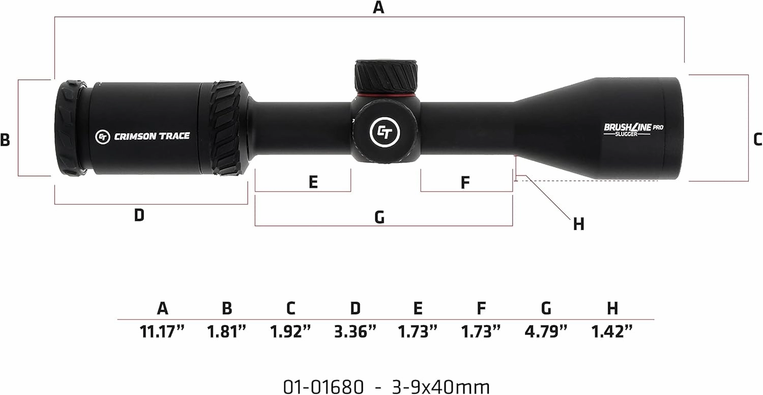 Crimson Trace Brushline Pro Riflescope with Lightweight Solid Construction, Scope Caps and Lens Cloth for Hunting, Shooting and Outdoor