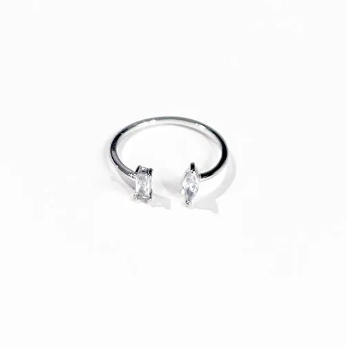 Crystal Double Shape Adjustable Ring (GOLD OR SILVER)