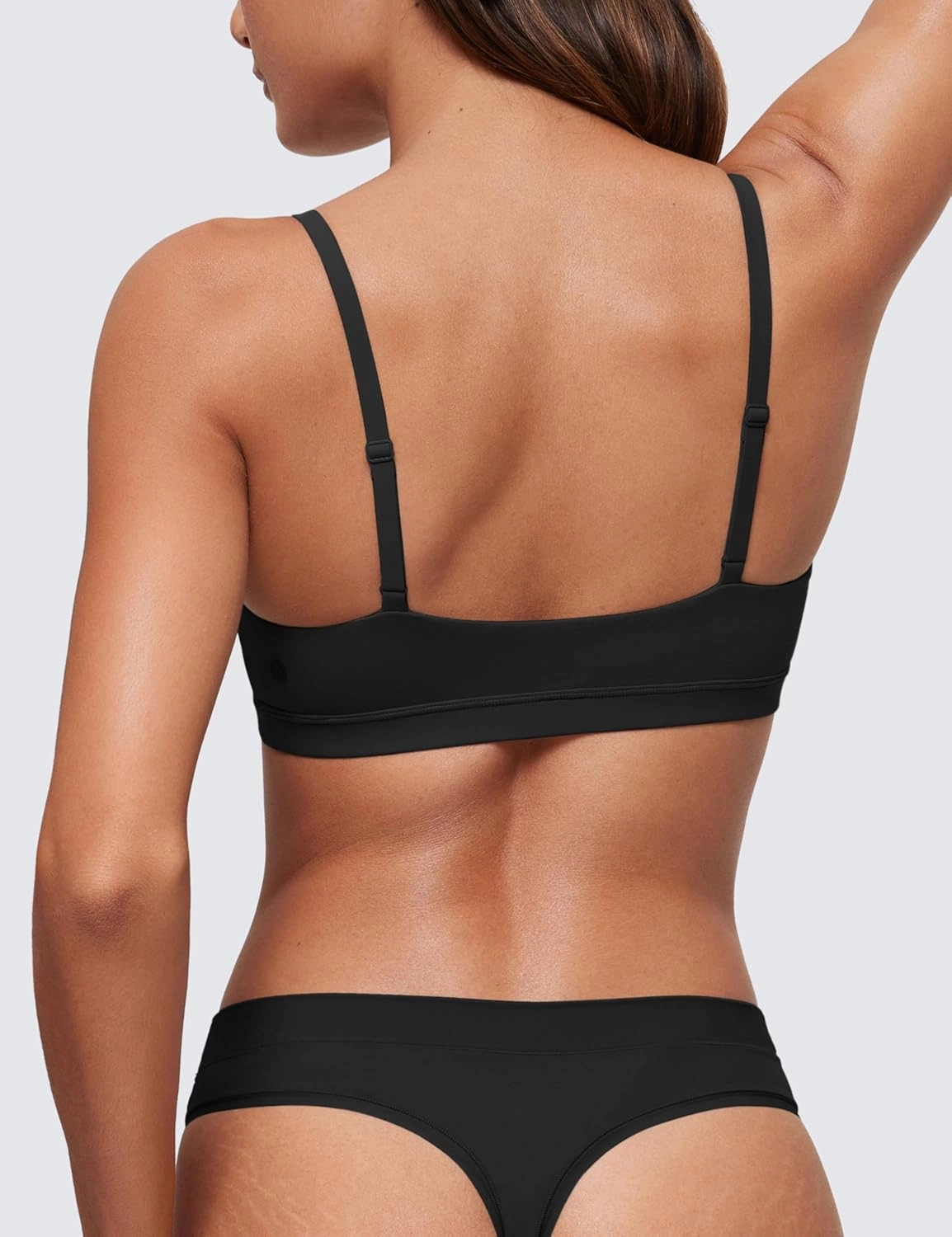 CRZ YOGA Softhold Women's Double Lined Bralettes - Scoop Neck Adjustable Straps Unlined Cami Wireless T-Shirt Everyday Bra