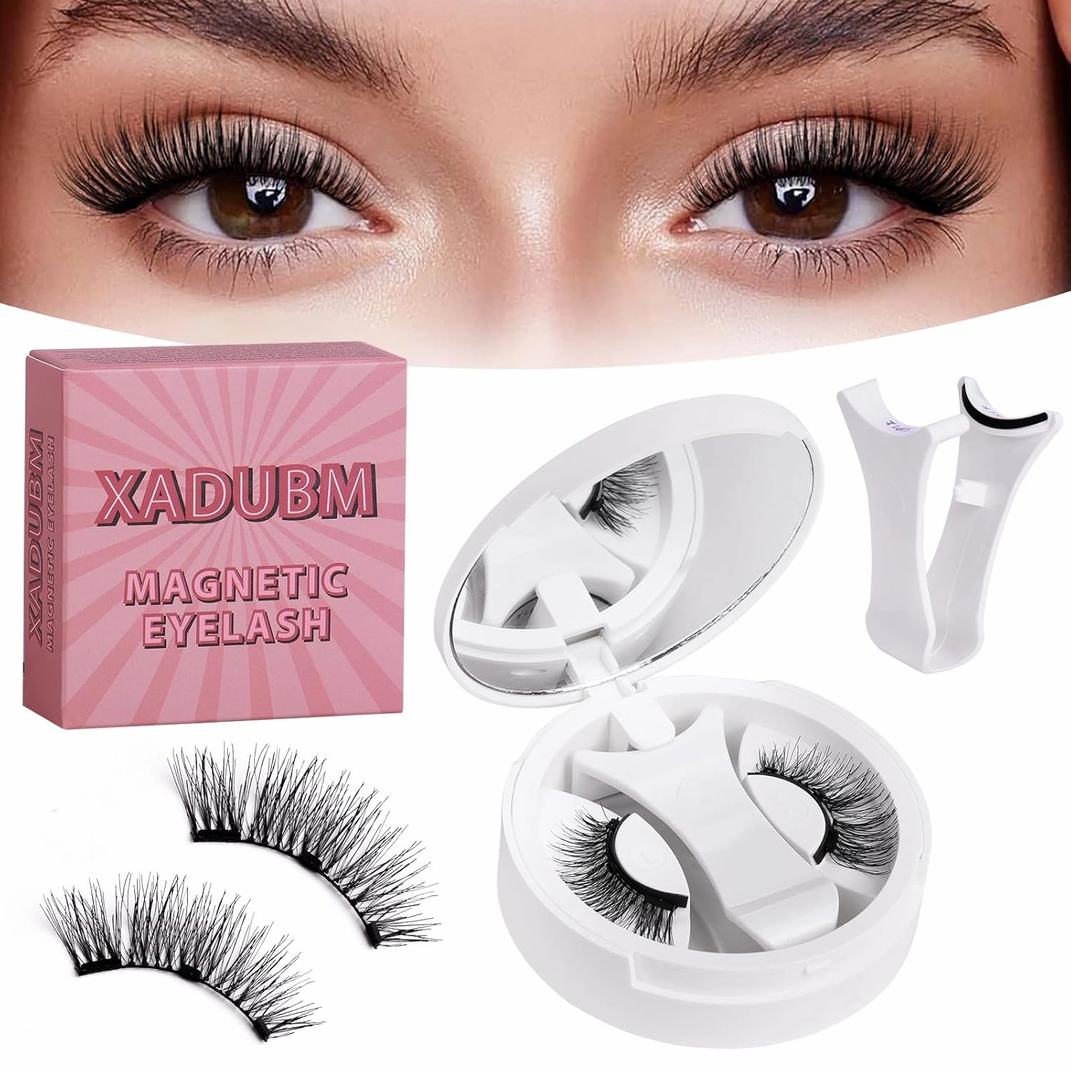 CT10-5 Newly Upgraded Soft Magnetic Eyelashes - Natural Look, Reusable with Applicator, Glue-Free Magnetic Lashes Kit for Effortless Wear & Removal (1 Pair)