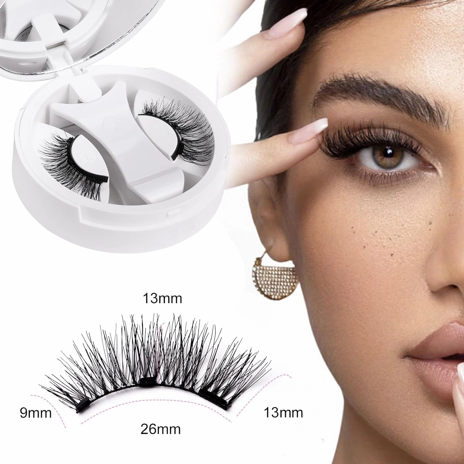 CT10-5 Newly Upgraded Soft Magnetic Eyelashes - Natural Look, Reusable with Applicator, Glue-Free Magnetic Lashes Kit for Effortless Wear & Removal (1 Pair)
