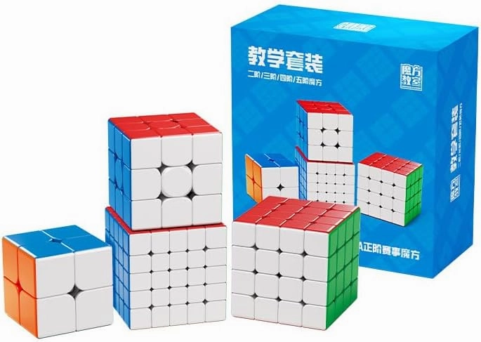 Cuberspeed Moyu MFJS WCA Speed Cube 2x2 3x3 4x4 5x5 Gift Box Magic Cube Bundle Collection Cube Toys for Kids & Adults (MFJS WCA Cubic Set)