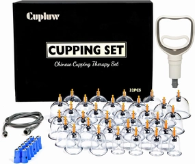 Cupping Kit for Massage Therapy - 32 Cups Professional Chinese Cupping Set with Magnetics, Vacuum Cupping Therapy Set for Cellulite Reduction Muscle Pain Relief with Manual Pump