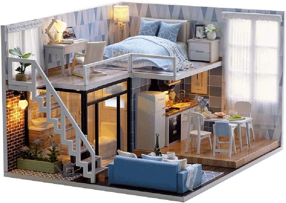 Cute DIY Dollhouse Miniature House Kit with Music, The Castle in The Sky