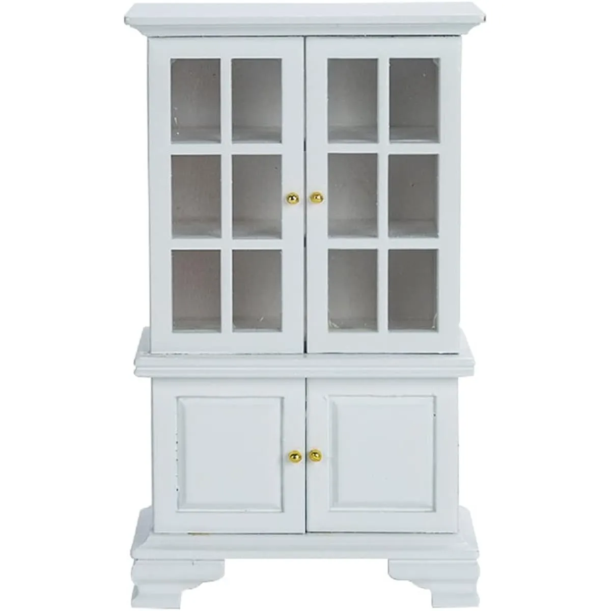 Cutemini Dollhouse Furniture Cabinet 1/12 Scale Dollhouse Accessories Dollhouse Display Shelf for Living Room Den (White)
