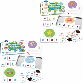 CVC Word Games &First Word Games,Magnetic Letters & Flash Cards,Phonics Games,Alphabet Learning Toys, Refrigerator Fridge ABC Magnets for Kids Toddlers,Speech Therapy,Spelling for Preschool Classroom