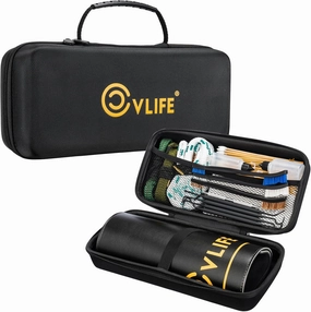 CVLIFE Bore Cleaner Set for .223 Cal 5.56 / 9mm/12GA, Gun Cleaning Kit incl. PU Leather Cleaning Mat, Clean Supplies 3x3 Patches, 6" Swabs, Nylon Brushes, Silicone Picks, Needle Oil Applicator