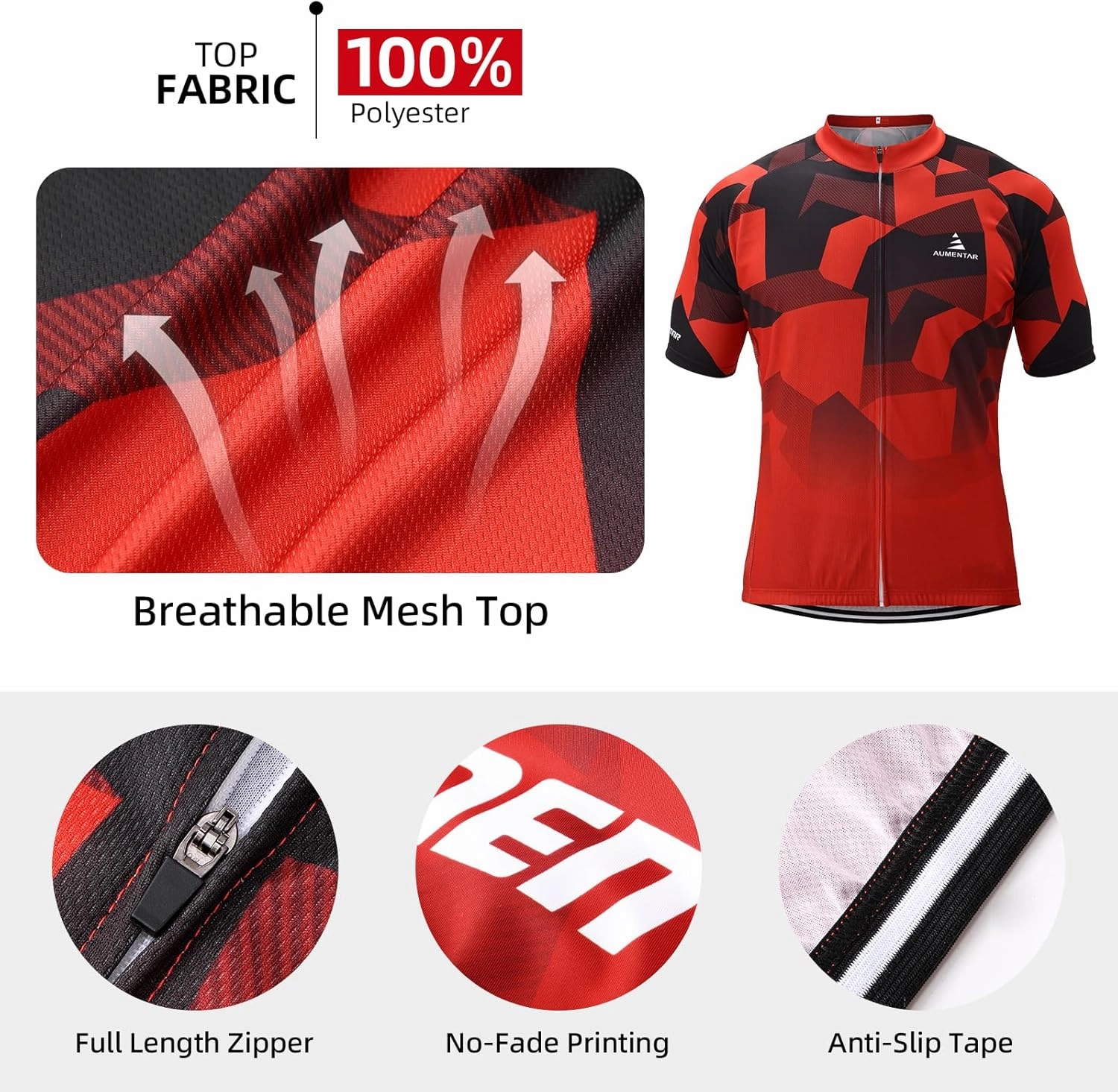 Cycling Jersey Mens Set Reflective Breathable Short Bike Clothing Quick-Dry Bicycle Shirts with 3D Padded Shorts