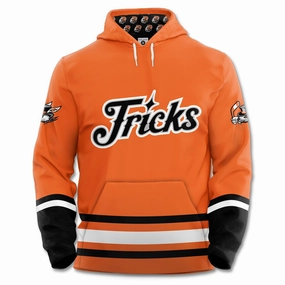 Danbury Hat Tricks Alternate Logo Orange Hockey Hoodie