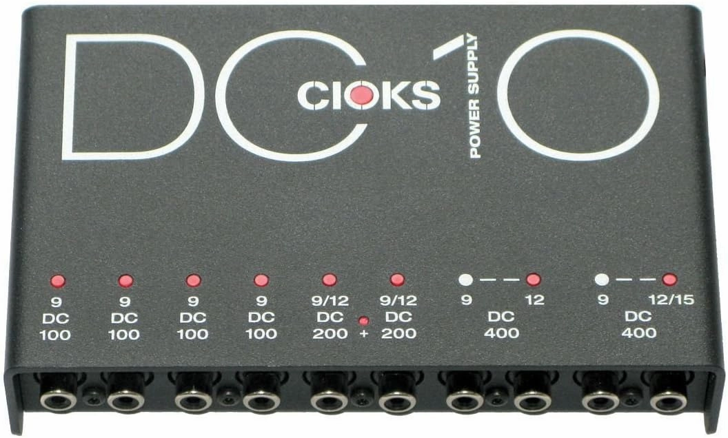 DC10 9V, 12V, 15V DC Regulated Professional Power Supply with 8 Isolated Sections and 16 Flex Cables for Effect Pedals - Compatible with TC Electronic Nova, Radial Tonebone, Eventides, and more