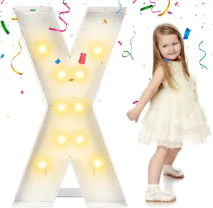 deAO Marquee Light Up Letters, 3FT Marquee Letters X for Party Decorations, Light Up Letters for Baby Shower Birthday Party Decor Wedding Engagement,Marquee Letters for Christmas Party Decorations
