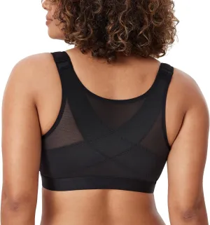 DELIMIRA Women's Natrelax Front Closure Bras Posture Lightly Padded Plus Size Wireless Full Coverage Bra