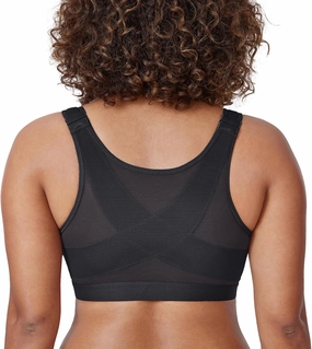 DELIMIRA Women's Front Closure Posture Wireless Back Support Full Coverage Bra