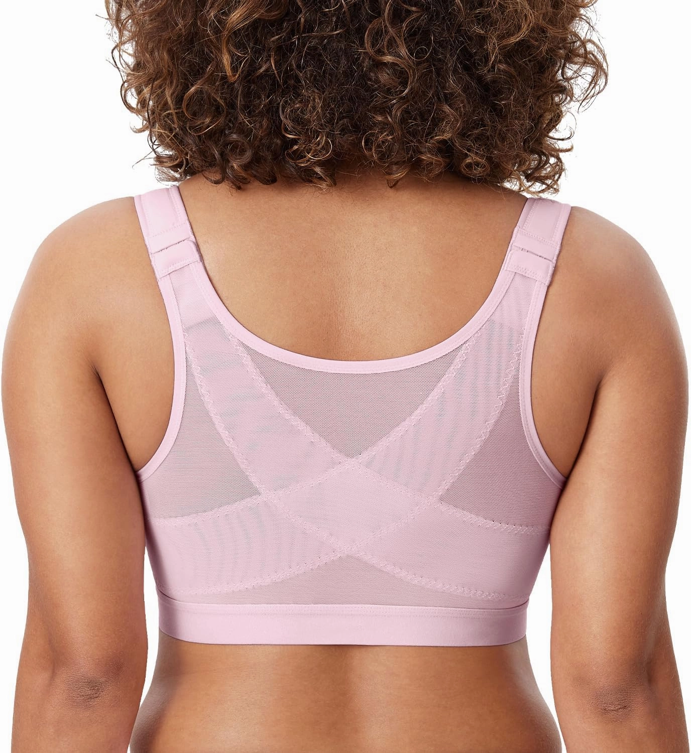 DELIMIRA Women's Natrelax Front Closure Bras Posture Lightly Padded Plus Size Wireless Full Coverage Bra
