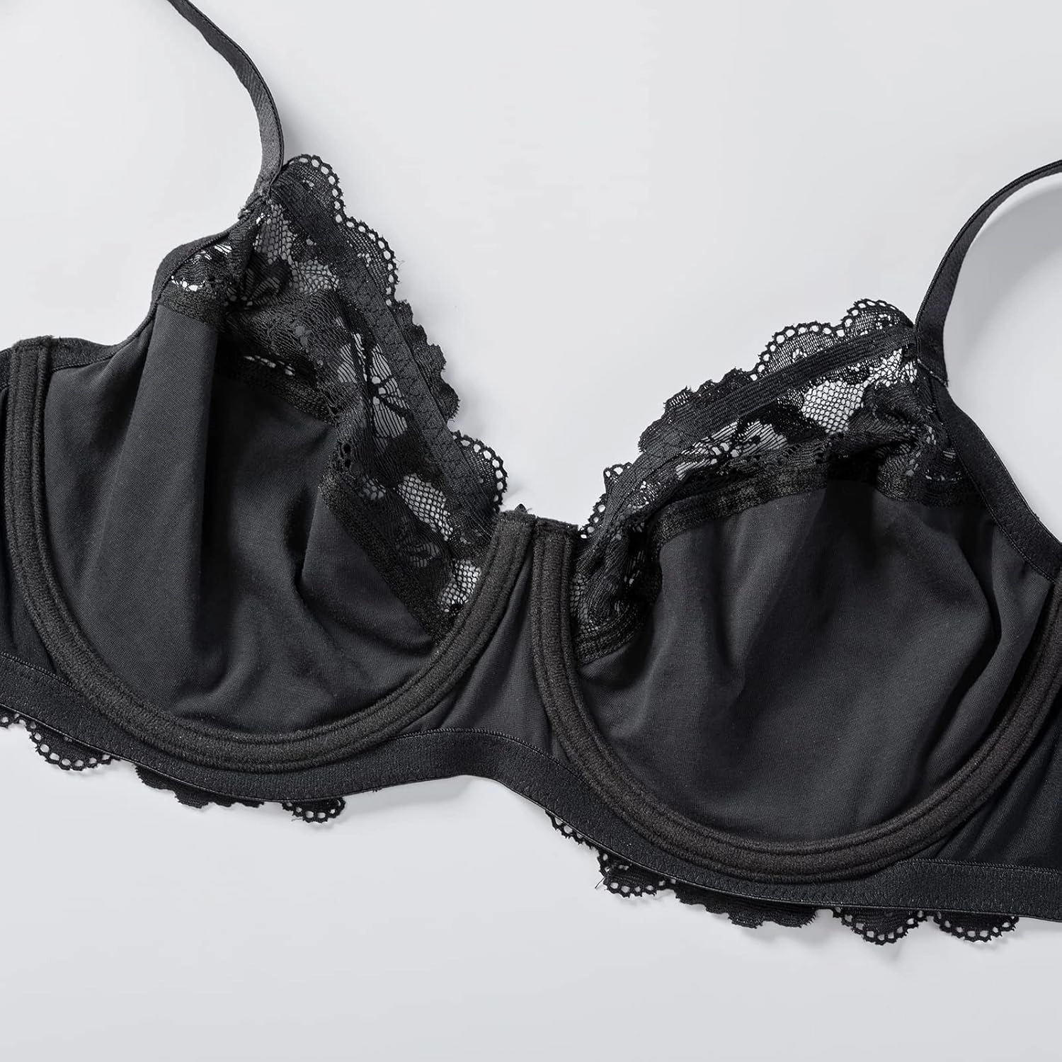 DELIMIRA Women's Plus Size Full Coverage Lace Underwire Unlined Bra Up to J