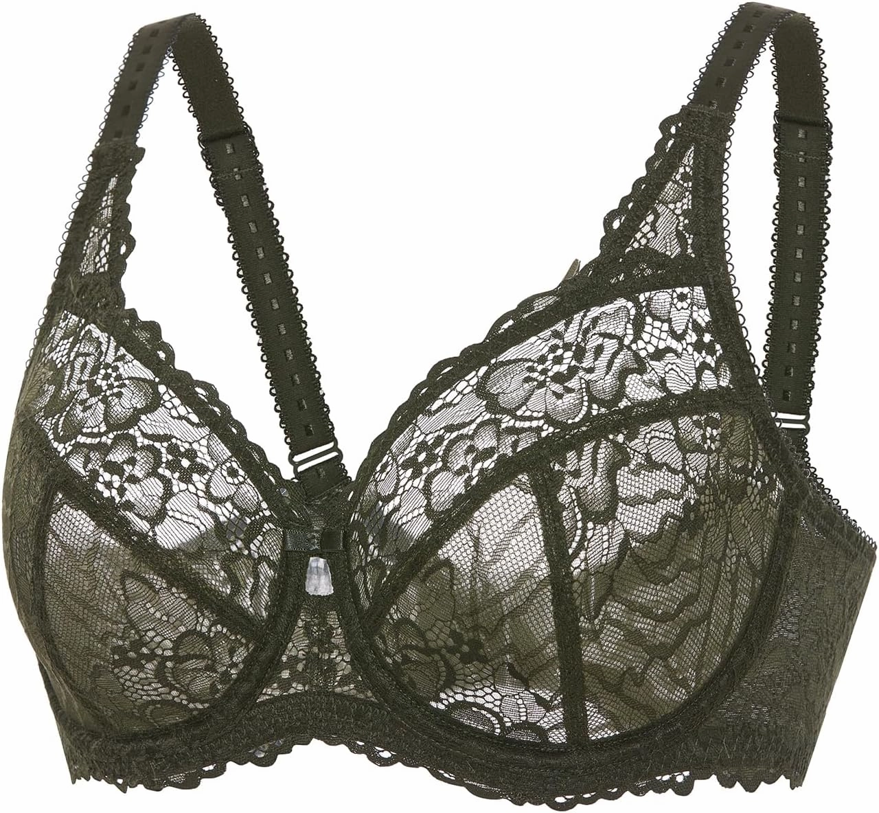 DELIMIRA Women's Plus Size Minimizer Bras Full Coverage Lace Unlined Underwire Bra B-K Cups