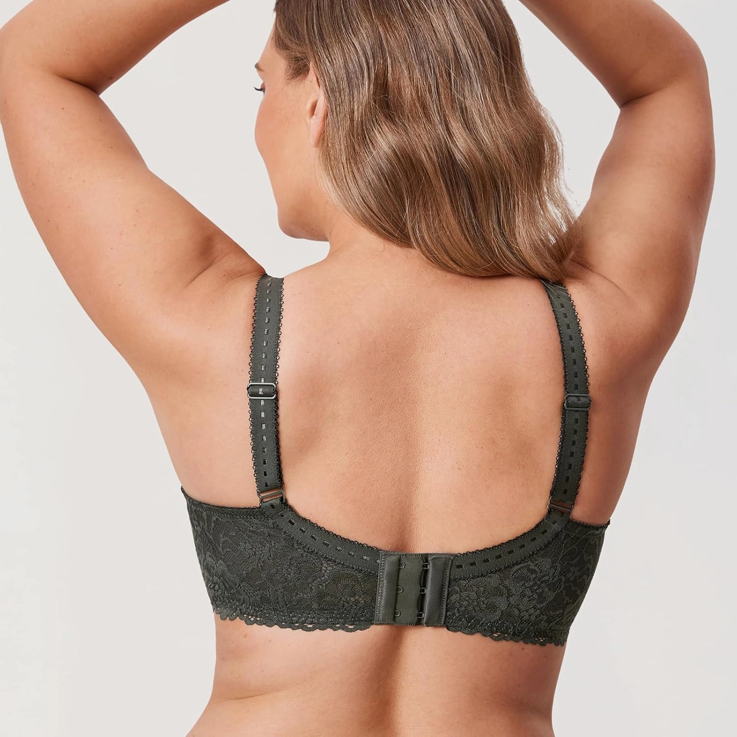 DELIMIRA Women's Plus Size Minimizer Bras Full Coverage Lace Unlined Underwire Bra B-K Cups