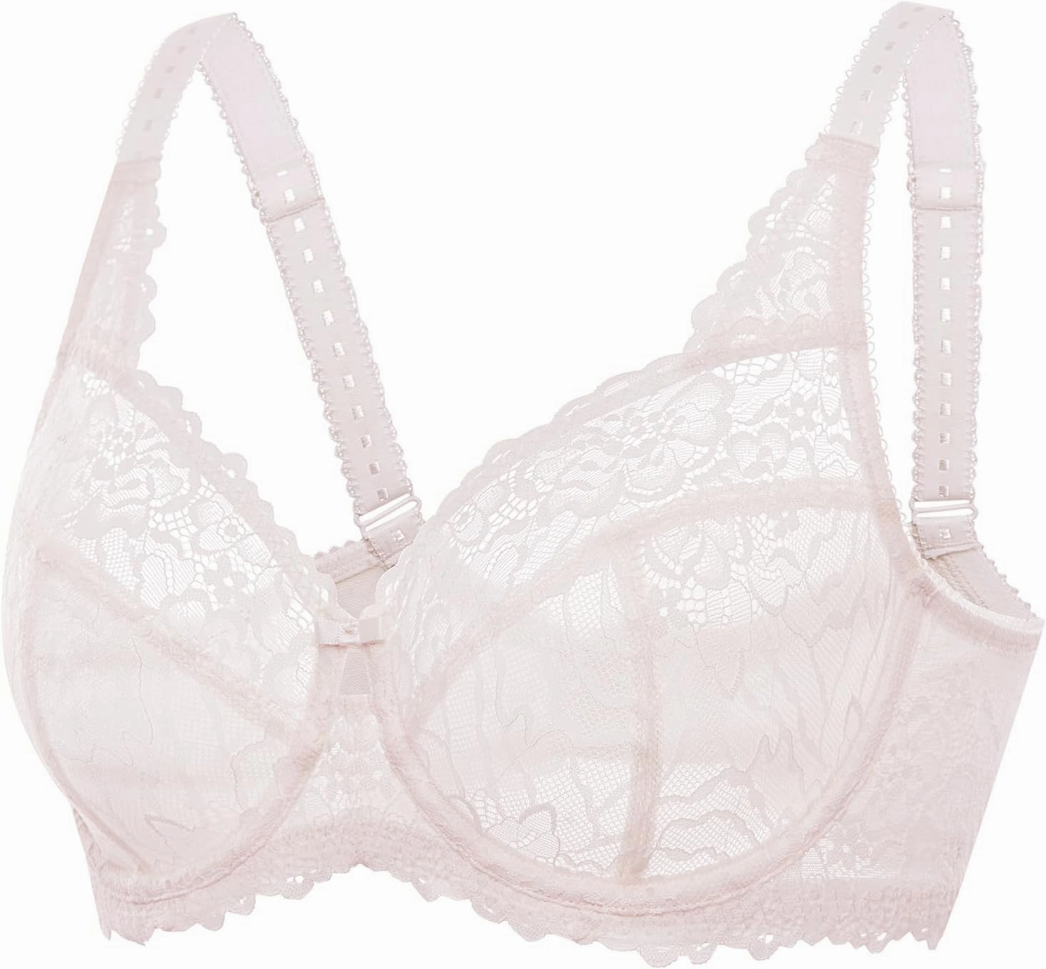 DELIMIRA Women's Plus Size Minimizer Bras Full Coverage Lace Unlined Underwire Bra B-K Cups