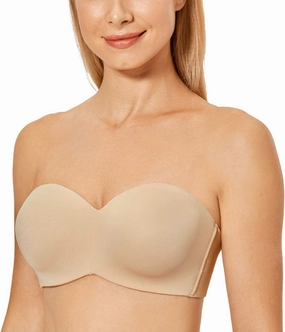 DELIMIRA Women's Strapless Bra Unlined Underwire Minimizer Plus Size Support