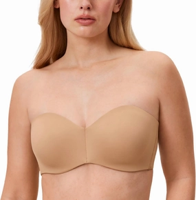 DELIMIRA Women's Strapless Bra Unlined Underwire Minimizer Plus Size Support