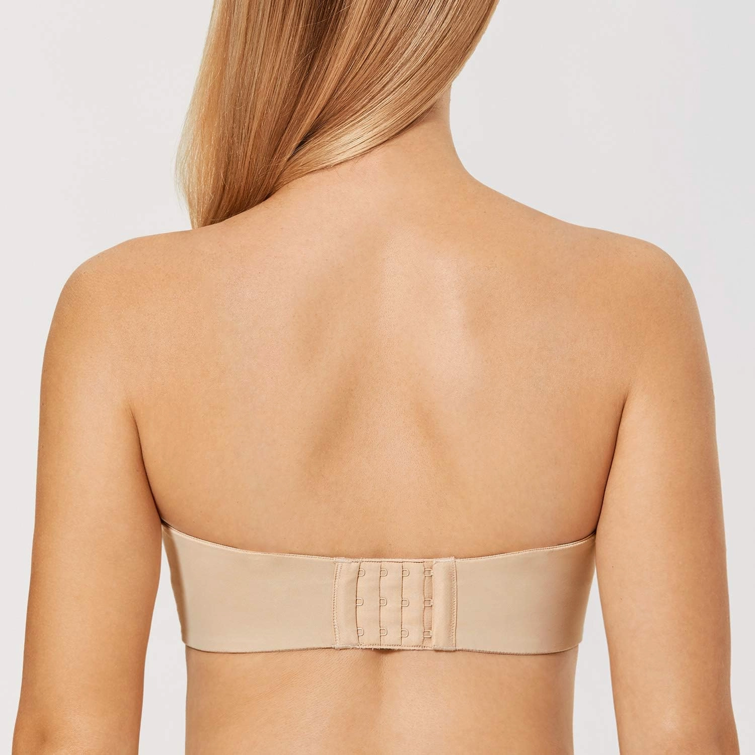 DELIMIRA Women's Strapless Bra Unlined Underwire Minimizer Plus Size Support