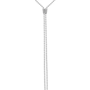 Diamond Cluster T-shape Adjustable Necklace