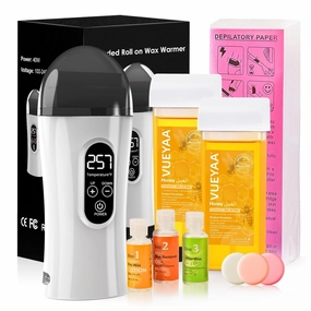 Digital Roll on Wax Kit, Wax Roller Kit for Hair Removal, Waxing Kit for Women, At Home Hair Removal Kit for Larger Areas of the Body, Great Gifts for Women