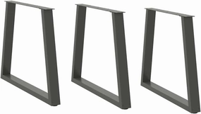 Dining Table Leg Set of 3 Anthracite Powder-Coated Steel Standard18,22KG