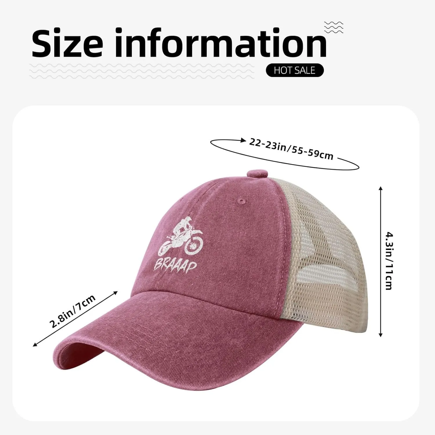 Dirt BKE Motocross American Flag Adjustable Mesh Baseball Cap Washed Dad Hat for Men Woman