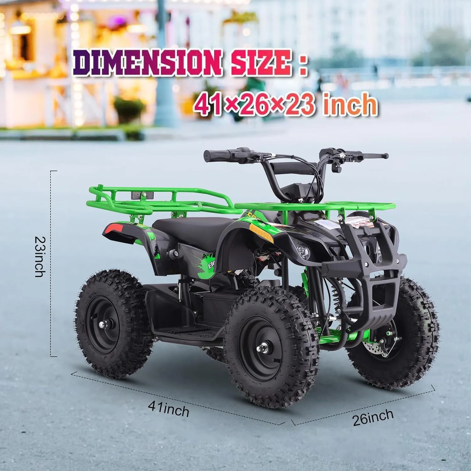 Dirt Quad 500 for Kids Teenager, 36V Electric 4-Wheeler for Teens, X-Large Metal Frame, Speed Control, Suspension, Disc Brake, Charger Included (Green)
