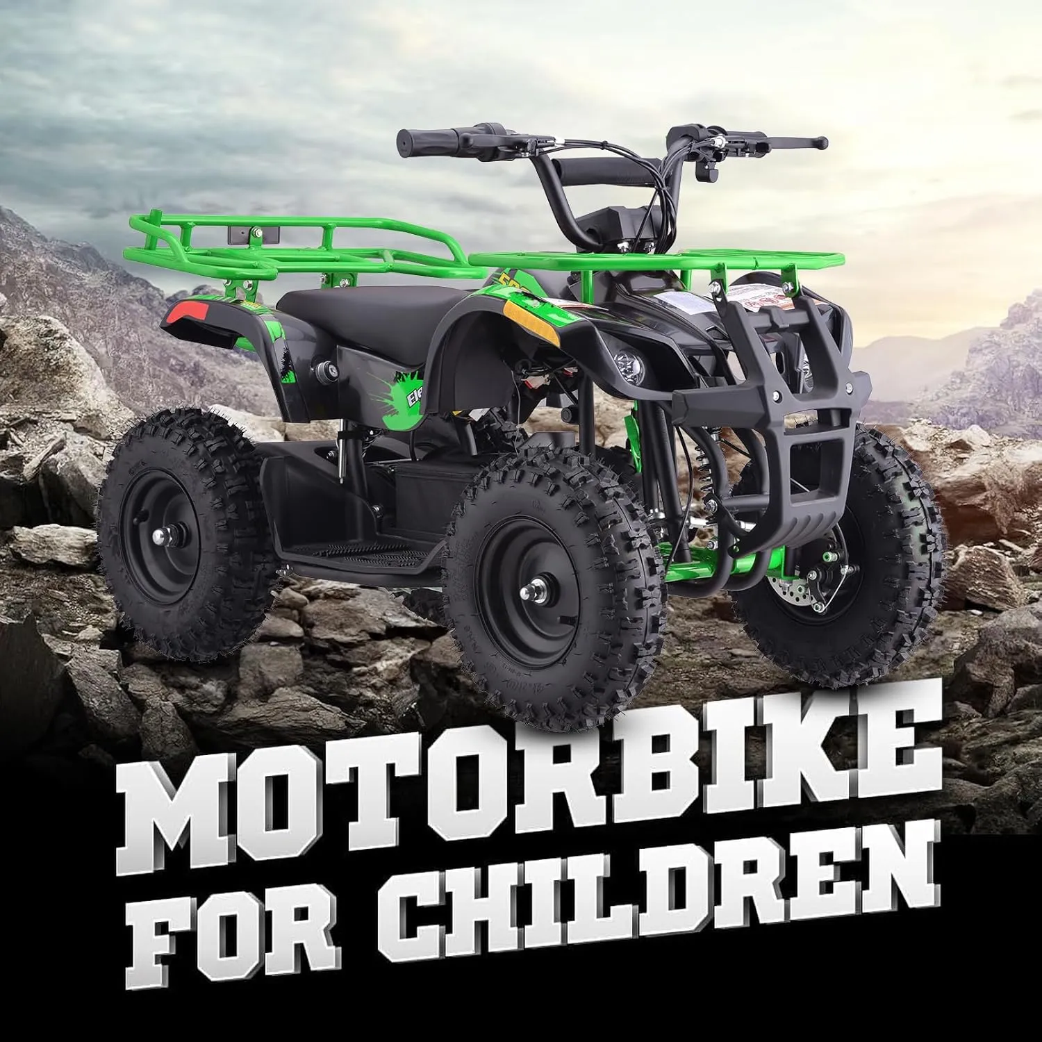 Dirt Quad 500 for Kids Teenager, 36V Electric 4-Wheeler for Teens, X-Large Metal Frame, Speed Control, Suspension, Disc Brake, Charger Included (Green)