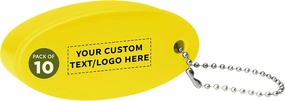 DISCOUNT PROMOS 10 Boater Squeeze Relieving Keychains Pack - Customizable Text, Logo - PU Foam, Ball Chain - Yellow