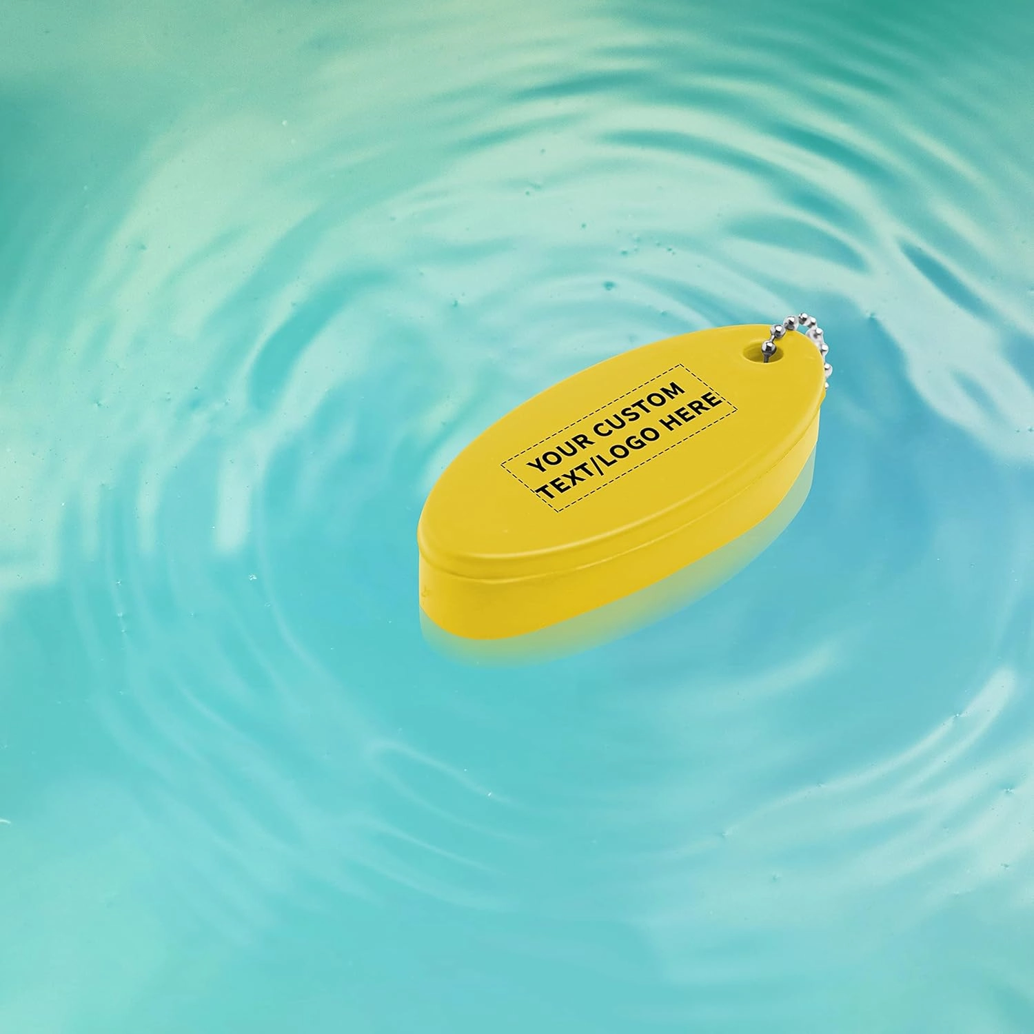 DISCOUNT PROMOS 10 Boater Squeeze Relieving Keychains Pack - Customizable Text, Logo - PU Foam, Ball Chain - Yellow