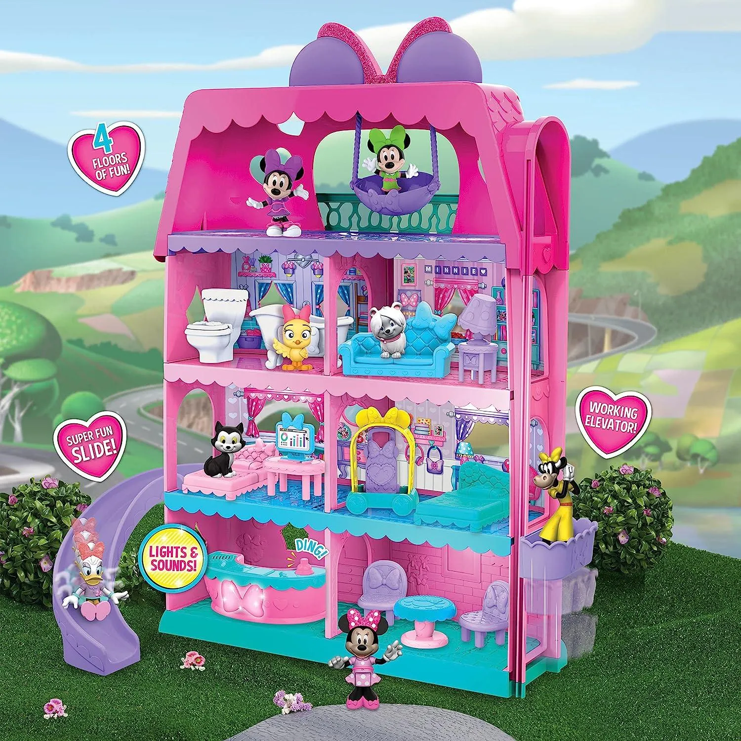 Disney Minnie Mouse Bow-Tel Hotel Dollhouse Playset