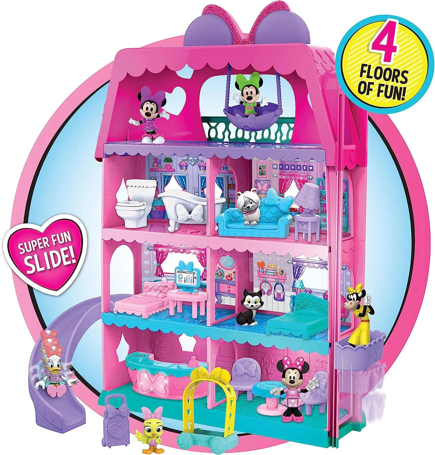 Disney Minnie Mouse Bow-Tel Hotel Dollhouse Playset