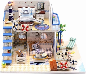 DIY Handcrafted Miniature Dolls House 1/24 Scale Model with Detailed Interior Design, LED s, and Musical Box - Develop Your Child's Intelligence and Practical Abilities - Perfect