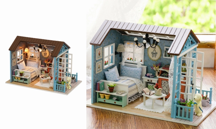 DIY Miniature Dollhouse Kit Realistic Mini 3D Wooden House