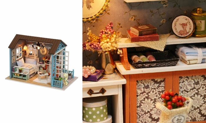 DIY Miniature Dollhouse Kit Realistic Mini 3D Wooden House