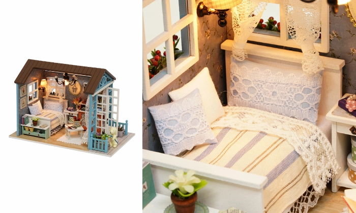 DIY Miniature Dollhouse Kit Realistic Mini 3D Wooden House