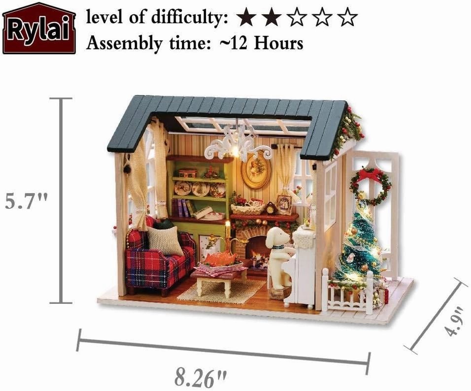 DIY Miniature Dollhouse Kit with Music Box Rylai 3D Puzzle Challenge for Adult Kids Z009