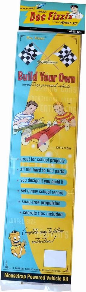 Doc Fizzix Build Your Own Mousetrap Car Kit - Great for All STEM Science and Engineering Projects