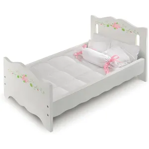 Doll Bed with Bedding - Fits American Girl Dolls