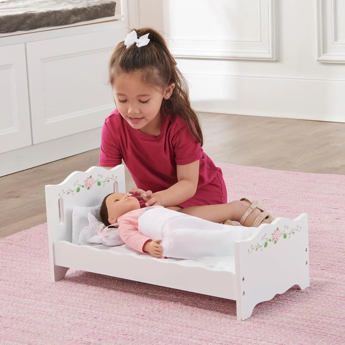 Doll Bed with Bedding - Fits American Girl Dolls