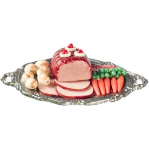Dollhouse Miniature 1:12 Scale Glazed Ham Platter