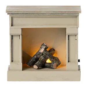 Dollhouse Off-White Vintage Fireplace